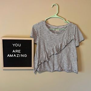 Hollister Striped Ruffle Tee